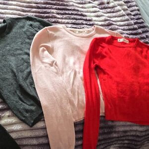 Pull&Bear Women's Crewneck Sweaters - Red, Pink, Gray